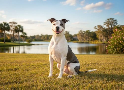 Photo of Abby, adoptable senior American Staffordshire Terrier in Tavares, Florida